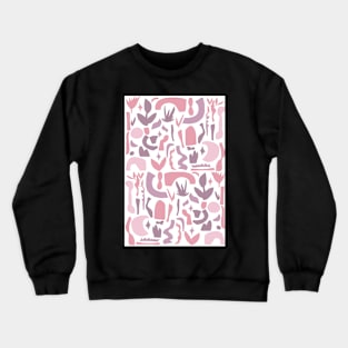 Vintage Aesthetic Minimalist Danish Pastel Abstract Design in Pink Crewneck Sweatshirt